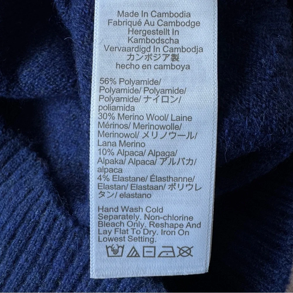 J. Crew V-Neck Collared Sweater In Super Soft Yarn Merino Wool Alpaca Relaxed XS